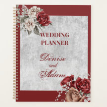 Borgonha, Blush, Planner de Casamento de Rosas Bra