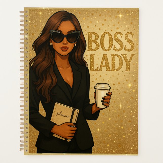 Agenda Boss Lady Gold Shimmer Planner (Frente)