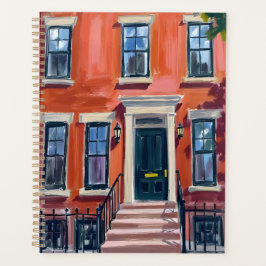 Agenda Boston Brownstones Massachusetts Watercolor