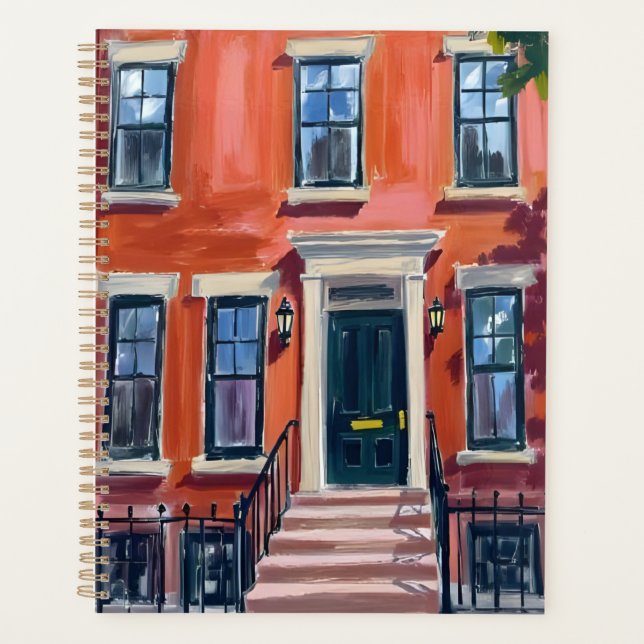 Agenda Boston Brownstones Massachusetts Watercolor (Frente)