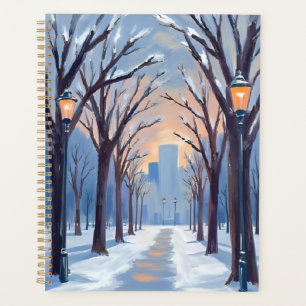 Agenda Boston Common Aguarela de Nevasca de Inverno