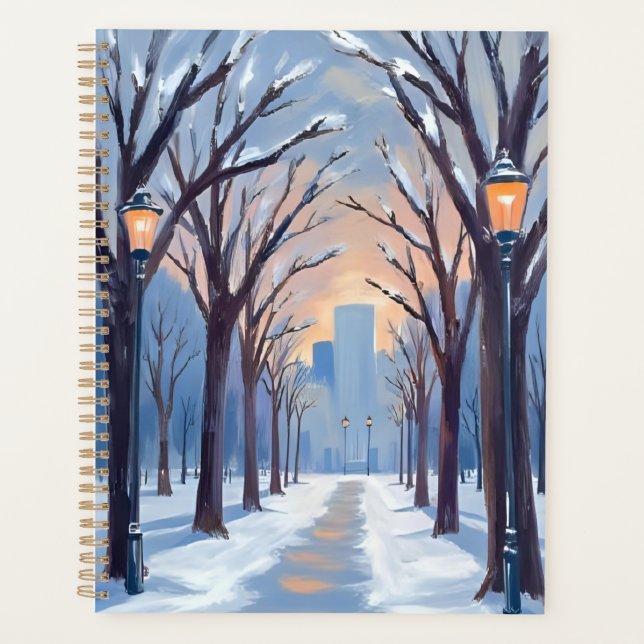 Agenda Boston Common | Aguarela de Nevasca de Inverno (Frente)
