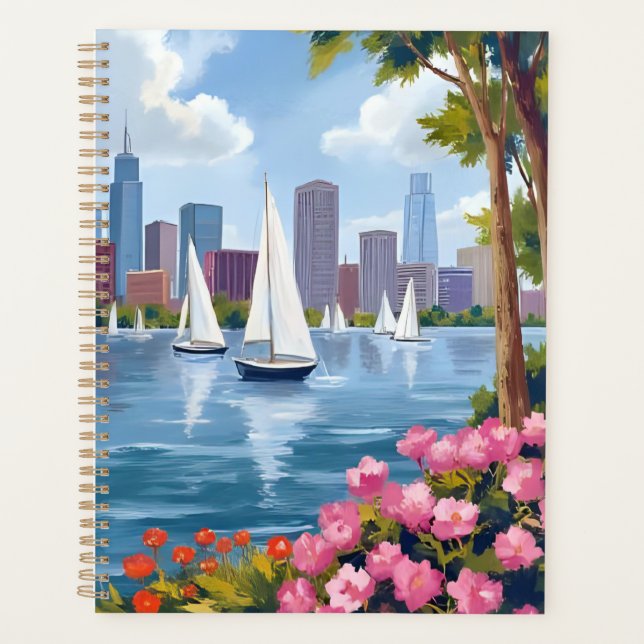 Agenda Boston Harbor Spring | Boat Bay City Skyline (Frente)