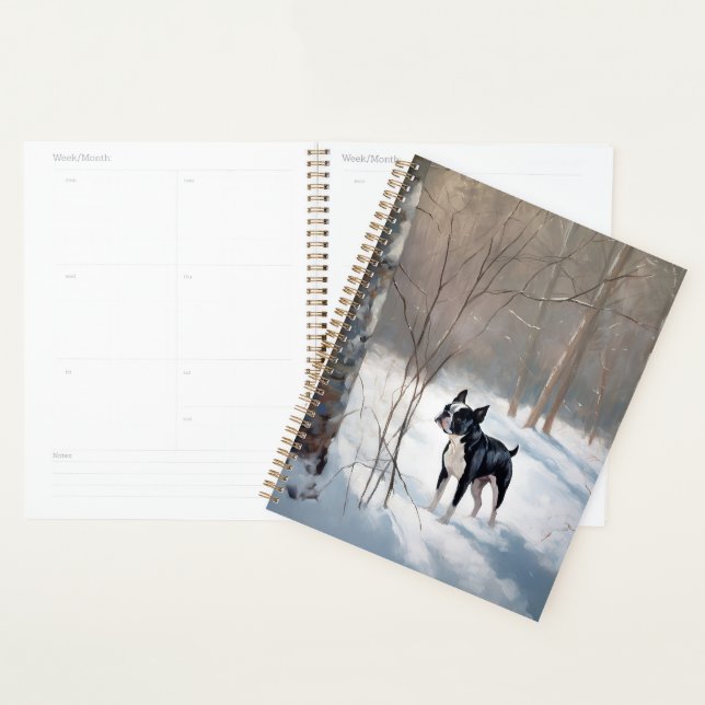 Agenda Boston Terrier Deixe Nevar Natal (Exibição)
