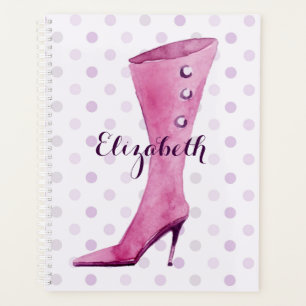 Agenda Bota de salto roxo, personalizada