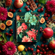 Botânica Azul e Rosa Floral Escura Romântica