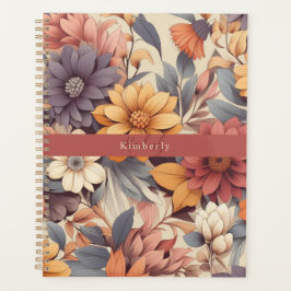 Agenda Botânica boêmica floral colorida