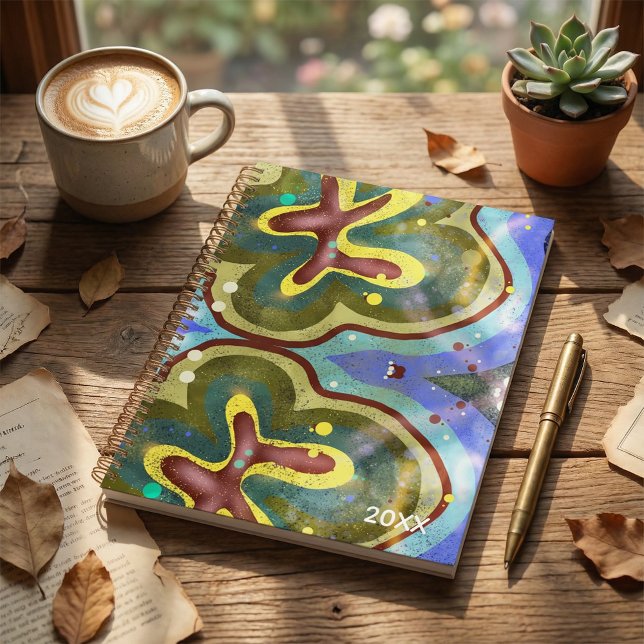 Agenda  Botanical floral abstract illustration planner (Criador carregado)