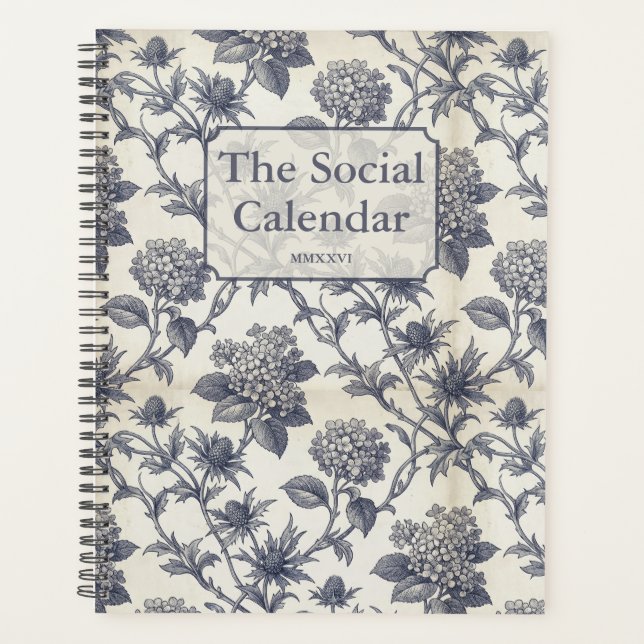 Agenda Botanical Toile | Hydrangea & Sea Holly Custom (Frente)
