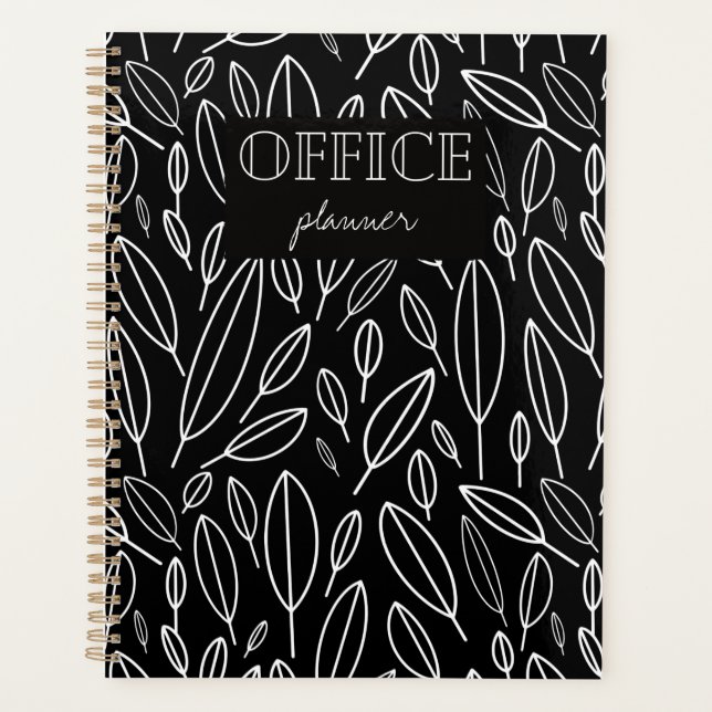 Agenda branco preto na moda office l business (Frente)