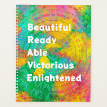 BRAVE Rainbow Tie Dye Boho Planner