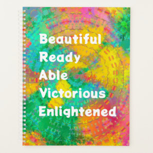 Agenda BRAVE Rainbow Tie Dye Boho Planner