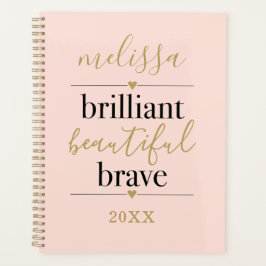 Agenda Bravo Brilhante Rosa Esbranquiçado Personalizado