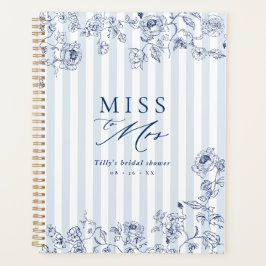 Agenda Bridal Shower Paper Planner Something Blue Book