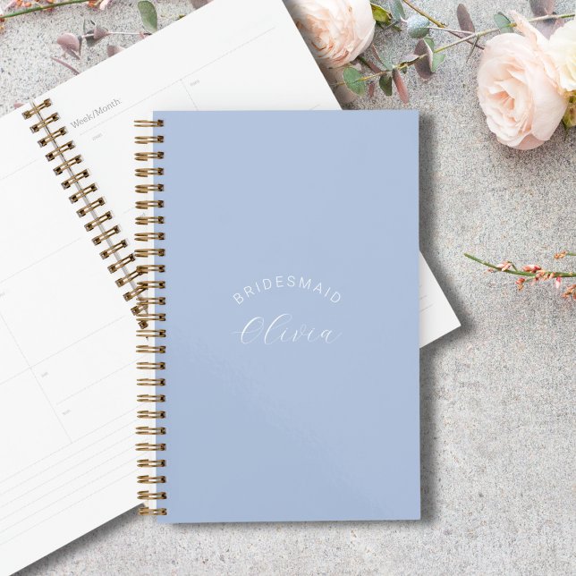 Agenda Bridesmaid Dusty Blue Personalizado Planner (Criador carregado)