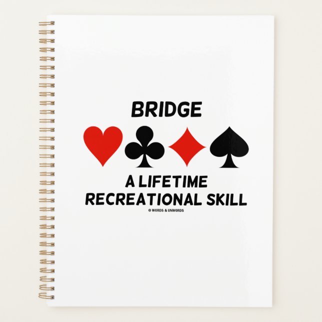 Agenda Bridge A Lifetime Recreational Skill Card (Frente)