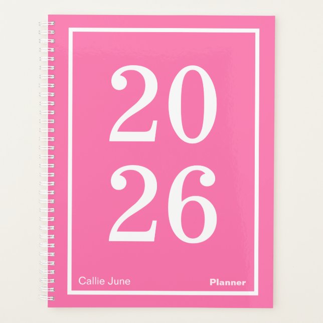 Agenda Bright Pink Big Year Large (Frente)