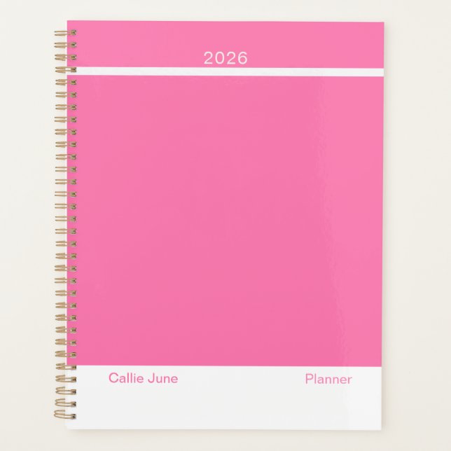 Agenda Bright Pink Minimalist (Frente)