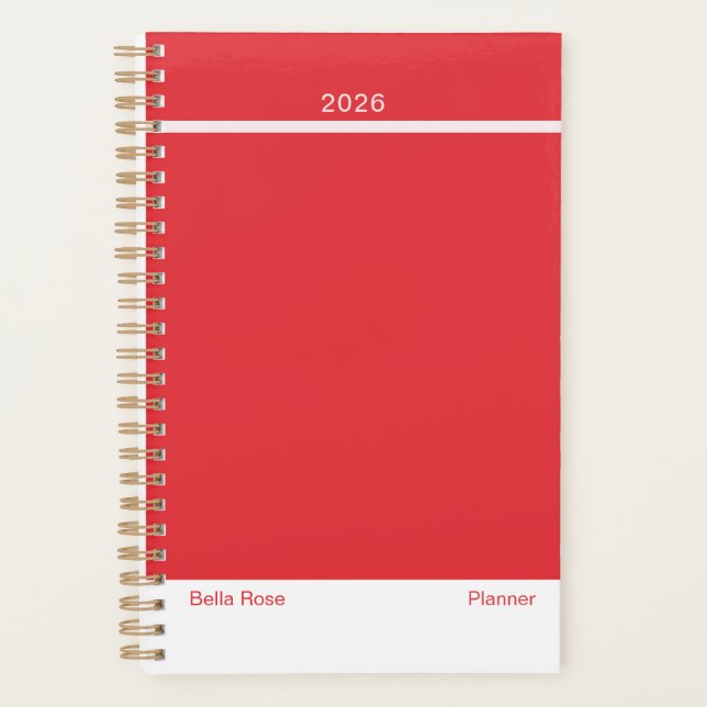 Agenda Bright Red Minimalist Planner (Frente)