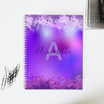 Agenda Brilhante com Na moda roxo violeta Rico<br><div class="desc">Design de planejador personalizado moderno e na moda,  apresentando um fundo brilhante de abstrato artística em tons roxos e cor-de-rosa com o seu texto. O texto é totalmente personalizável.</div>