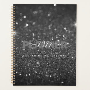 Agenda Brilhante Mínimo Preto Chic