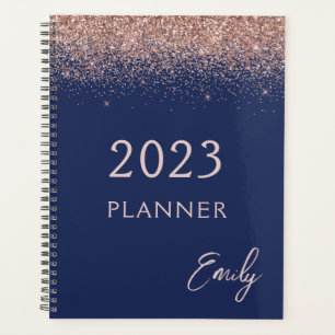 Agenda Brilhante rosa azul Rosa Dourado 2023