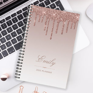 Agenda Brilhantes Pingos Brilhantes Rosa Dourado Personal