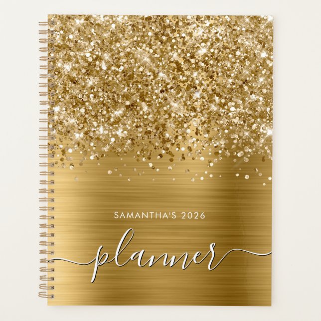 Agenda Brilho Dourado Glamour (Frente)