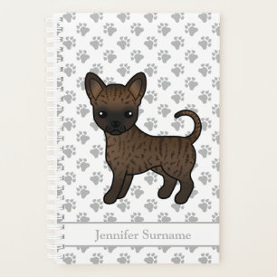 Agenda Brindle Smooth Casaco Chihuahua Dog e Texto Person