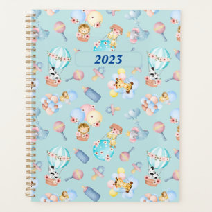 Agenda Brinquedos Balões de Bebês Azul Parecido Personali