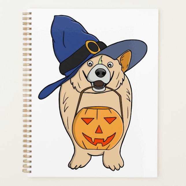 Agenda Bruxa de Abóbora Cachorro (Frente)