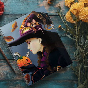 Agenda Bruxa do Outono Steampunk Abóbora Relógio Chapéu