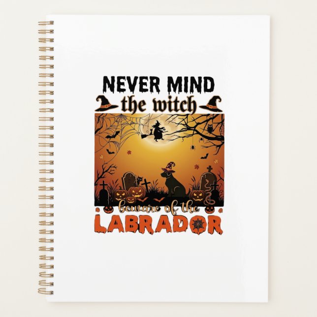 Agenda Bruxa Não Se Importa Cuidado Labrador Halloween Ca (Frente)