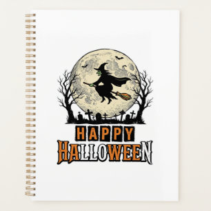 Agenda Bruxa Vintage Feliz Halloween Design Vetorial_1