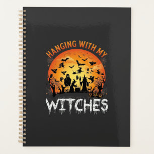 Agenda Bruxas Penduradas Lua de Halloween Morcegos Abóbor