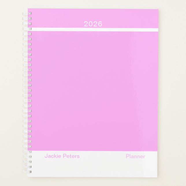 Agenda Bubblegum Pink Minimalist (Frente)