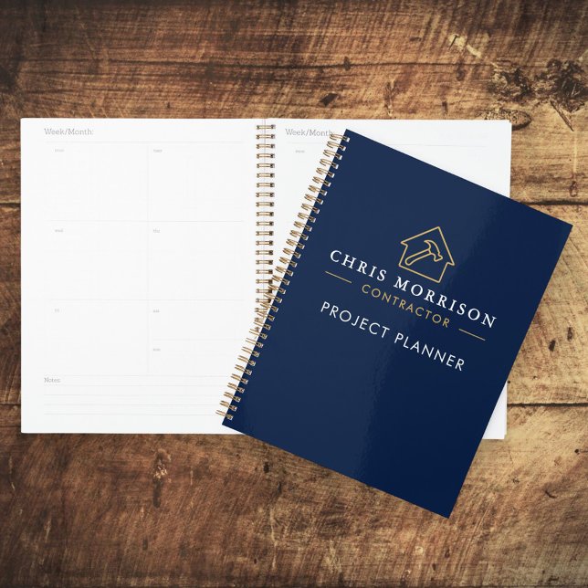 Agenda Building Construction Navy Blue Gold Project (Criador carregado)