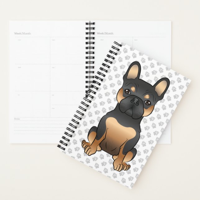 Agenda Buldogue Francês Negro E Bronzeado / Cachorro Fran (Exibição)