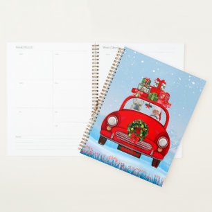 Agenda Buldogue Francês No Carro Com Papai Noel