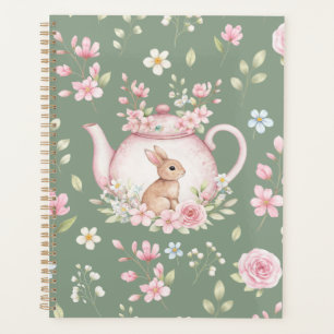 Agenda Bule de Coelho Caprichoso Caderno Floral Primavera