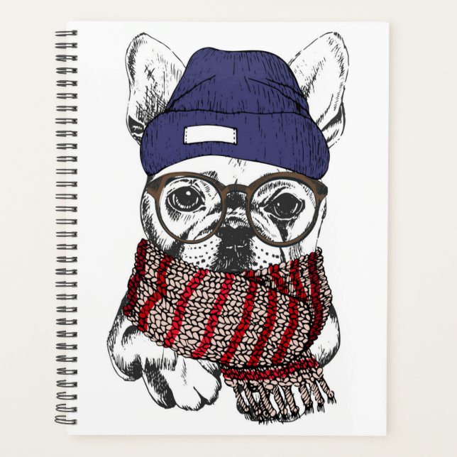 Agenda Bull Dog francês hipster (Frente)