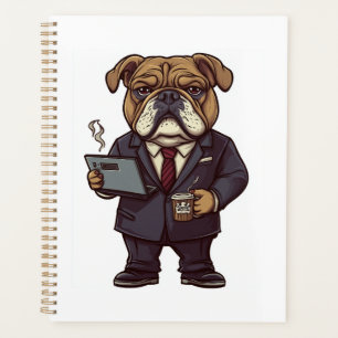 Agenda Bulldog de Negócios � Cachorro Engraçado no Escrit