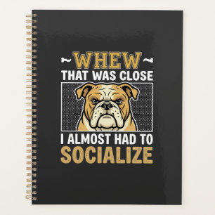 Agenda Bulldog Engraçado Socializar Cachorro