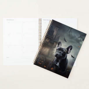 Agenda Bulldog Francês Halloween Assustador