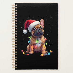 Agenda Bulldog Francês Iluminação de Natal Papai Noel Bul