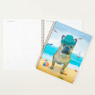 Agenda Bulldog francês na praia