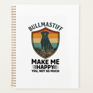 Agenda Bullmastiff Faça Me Feliz Cão Escudo Retro Pôr do