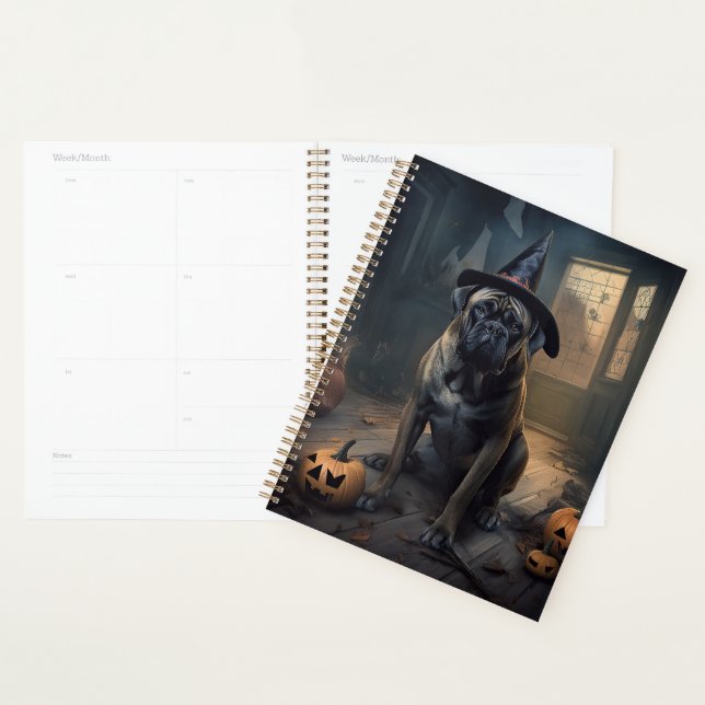 Agenda Bullmastiff Pumpkins Halloween Scary (Exibição)