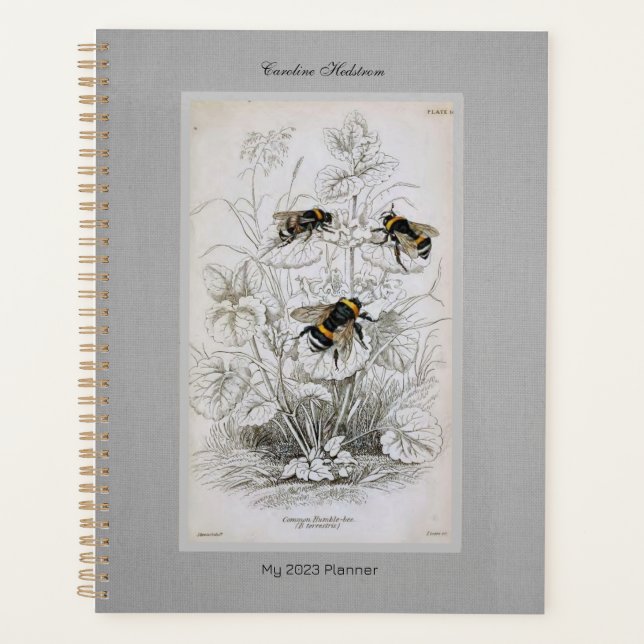 Agenda Bumble Bee Botanical on Linen (Frente)