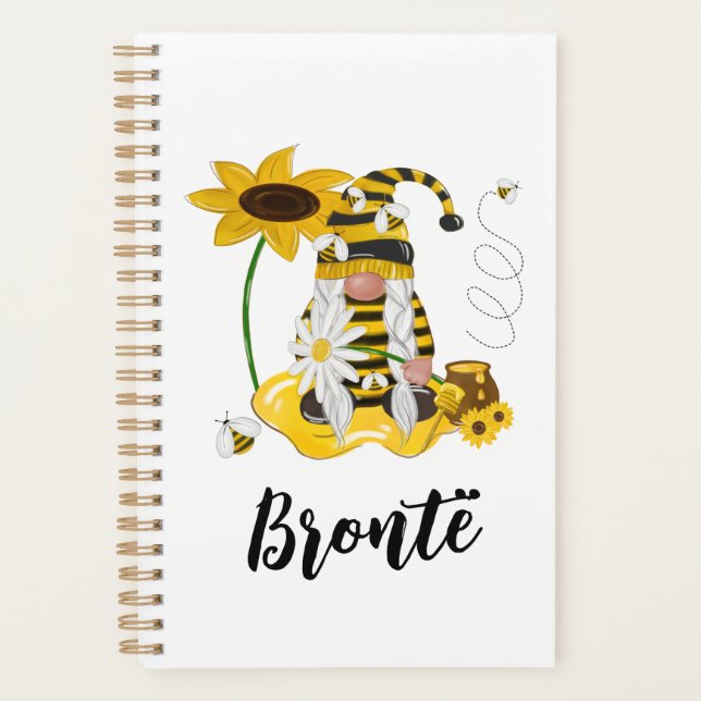 Agenda Bumble Bee Sunflower Personalised Gnomo Planner (Frente)